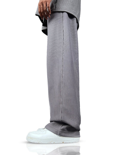 Grey Ribbed Pants