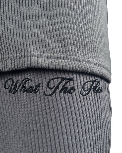 Grey Ribbed Pants