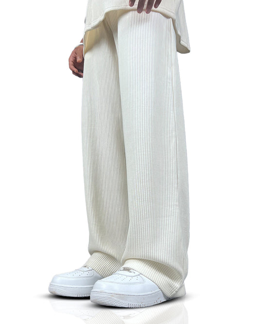 Cream Ribbed Pants