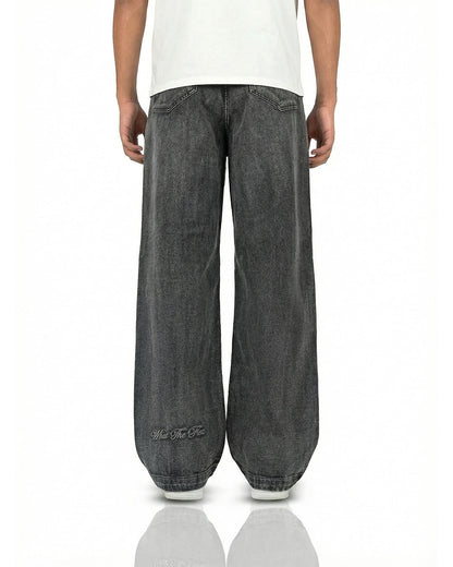 Black Rugged Baggy Jeans