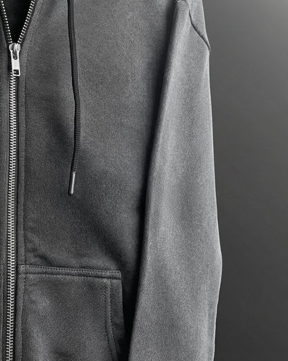 Smoke Grey Zipper Hoodie