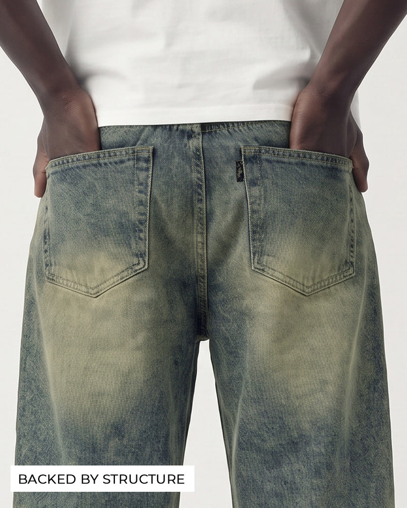 Burnt Blue Straight Cut Jeans