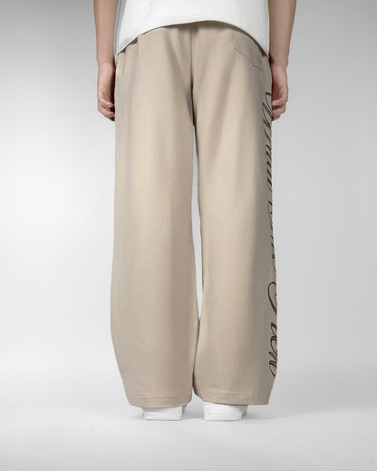 Scripted Cream Essential Cotton Pants
