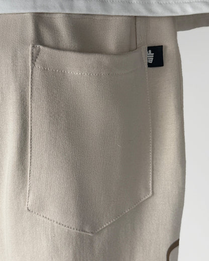 Scripted Cream Essential Cotton Pants