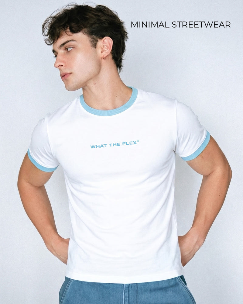Text Me Slim Fit Ringer White T-shirt