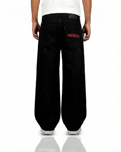 Veins Black Baggy Jeans