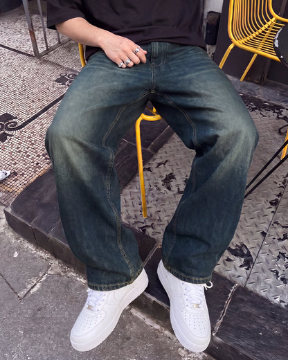 Void Blue Panel Baggy Jeans
