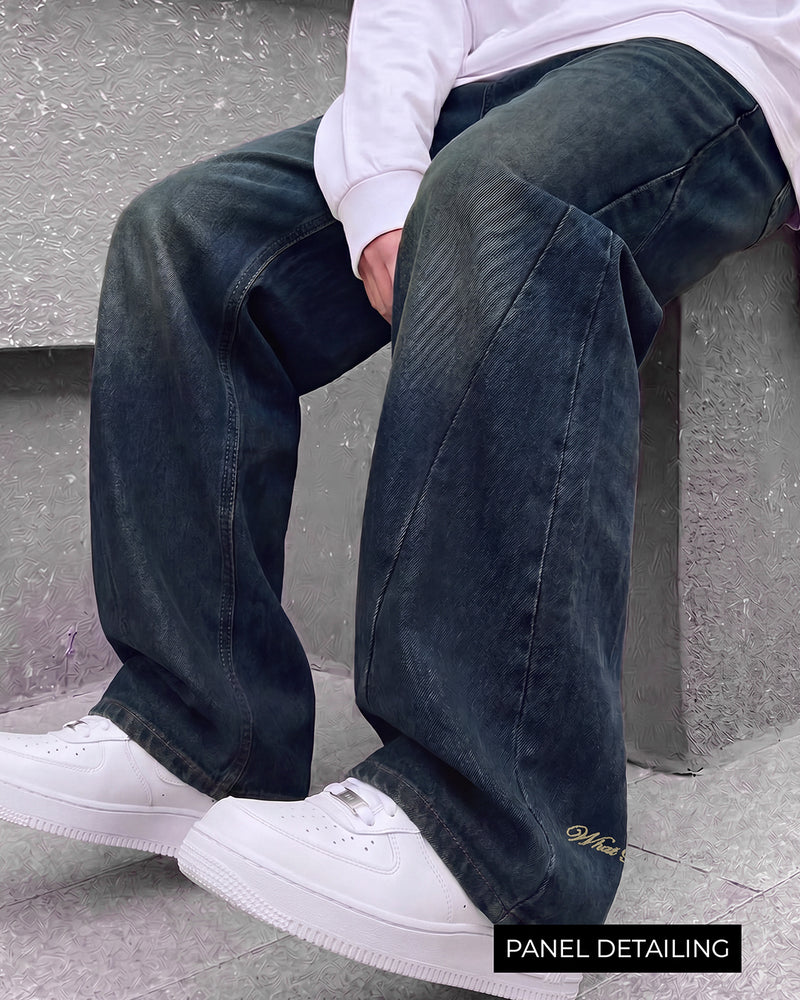 Void Blue Panel Baggy Jeans