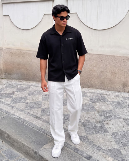 Structured lvory Korean Pants