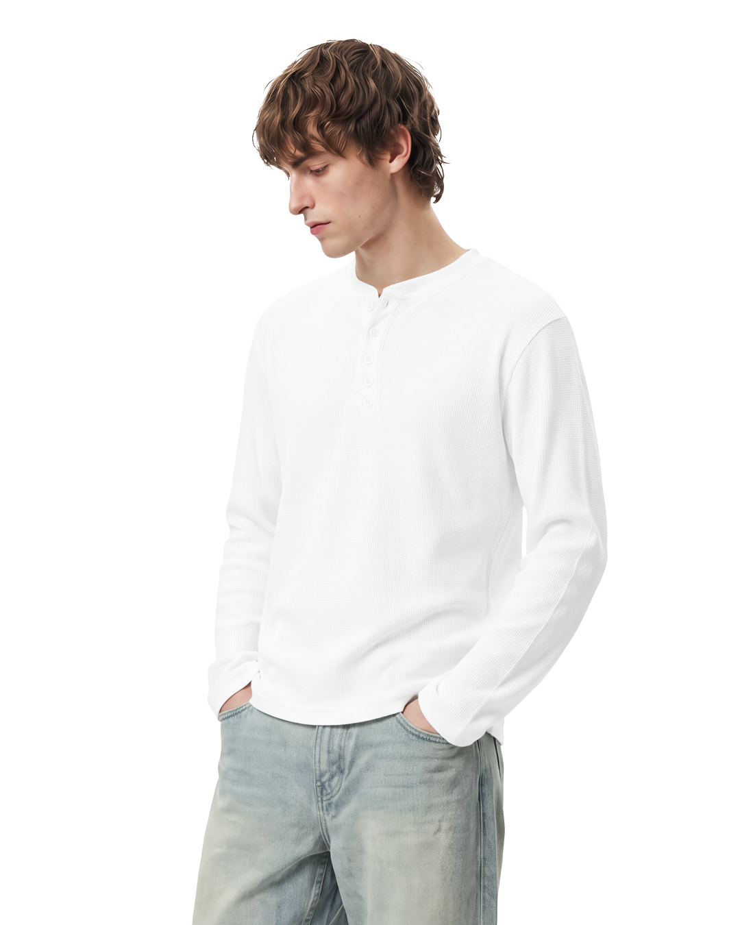 Not So Loud White Henley T-Shirt