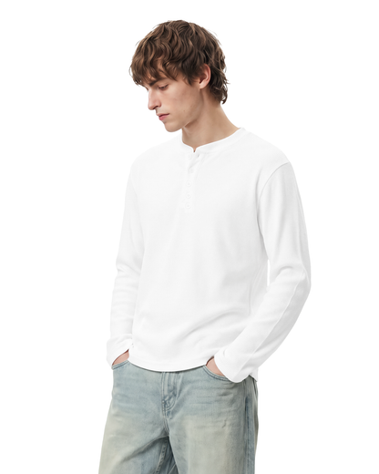 Not So Loud White Henley T-Shirt