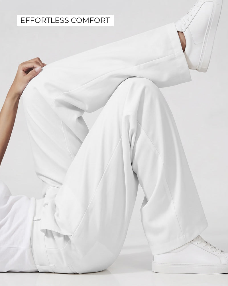 Structured lvory Korean Pants
