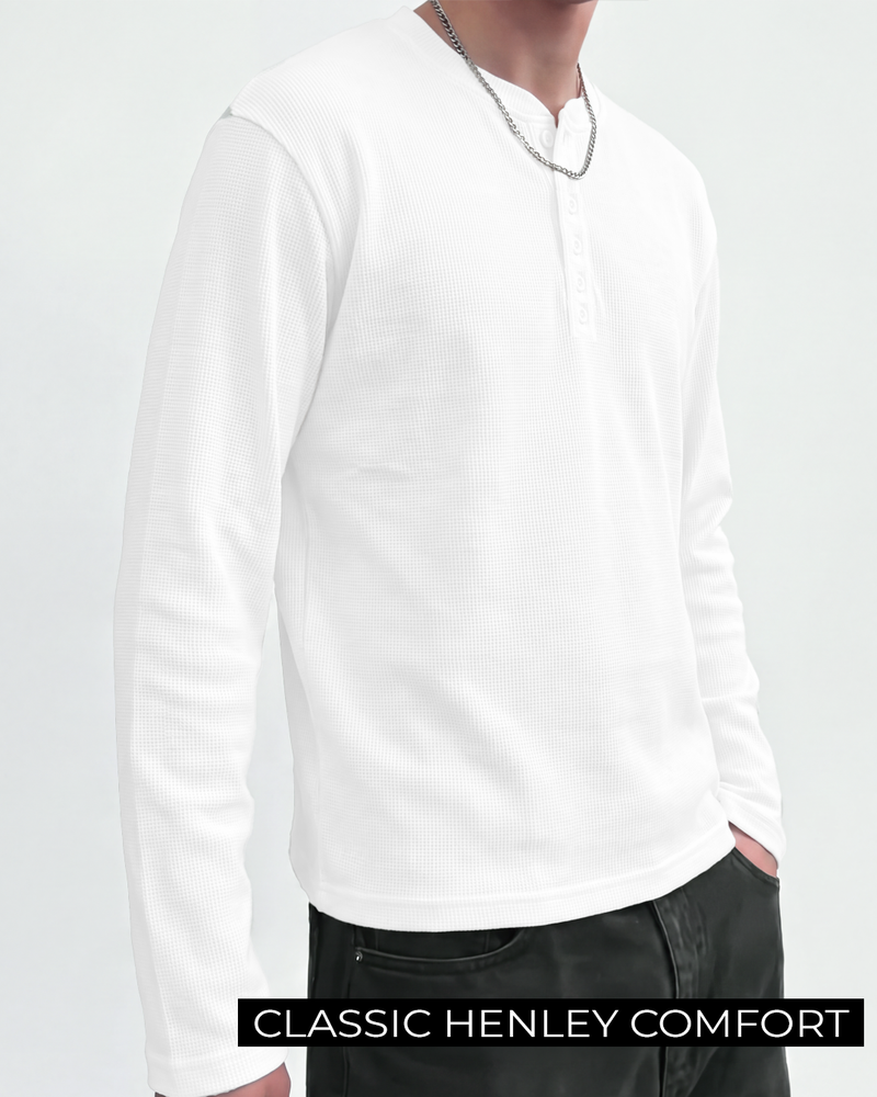 Not So Loud White Henley T-Shirt