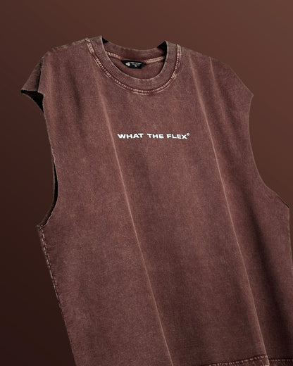 Wildside Brown Acid Wash Boxy Vest