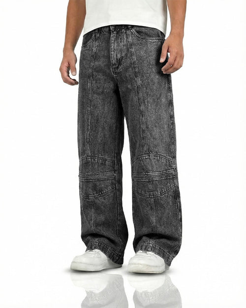 Zipper Denim Baggy Jeans