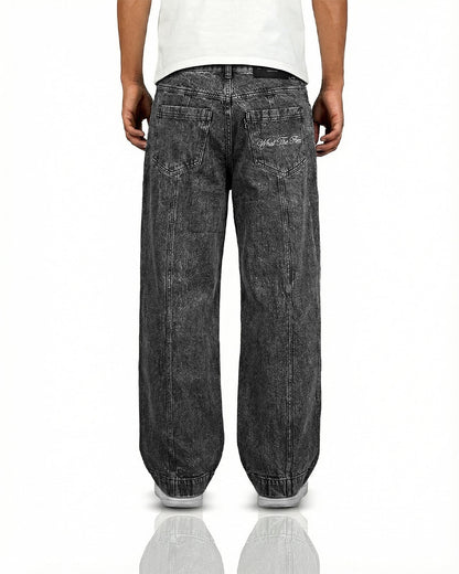 Zipper Denim Baggy Jeans