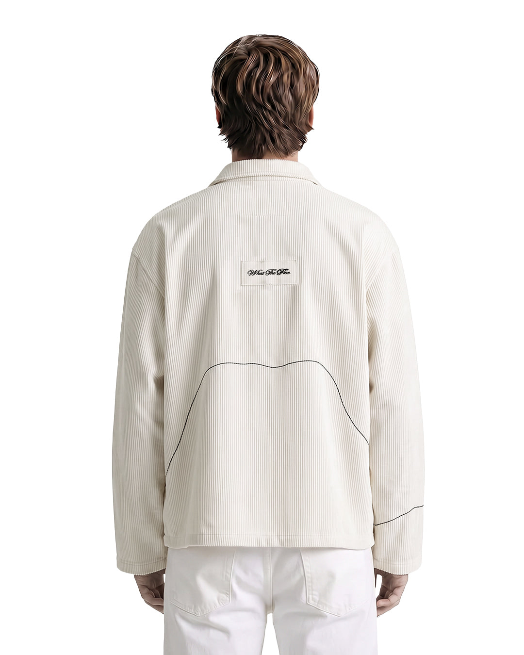 Abstract Off White Ribbed Shirt