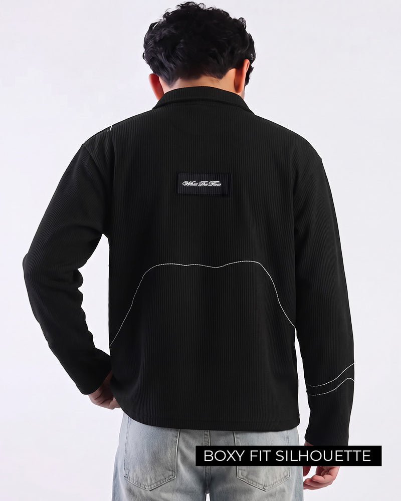 Infinite Black Ribbed Shirt