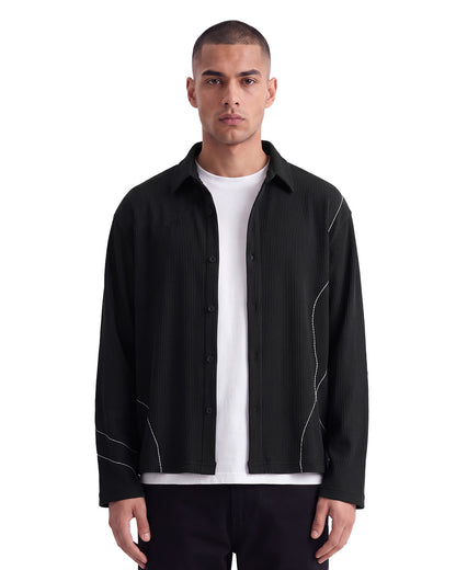 Infinite Black Ribbed Shirt