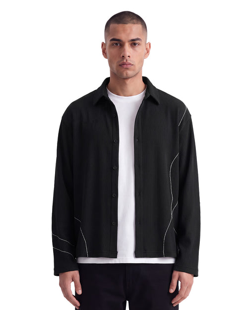 Infinite Black Ribbed Shirt