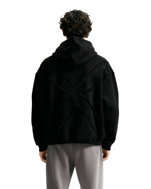 Fearless Black Boxy-Fit Hoodie