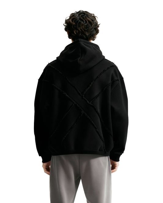 Fearless Black Boxy-Fit Hoodie
