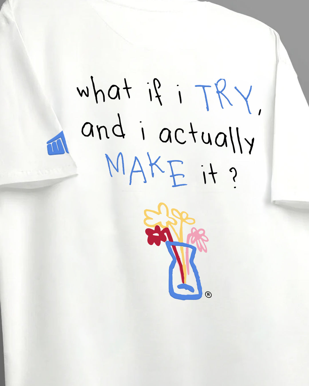 I Try White Boxy-Fit T-Shirt