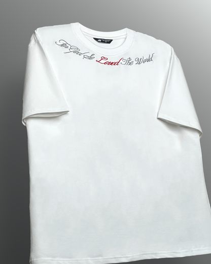 Lost Scriptures Embroidery White T-Shirt
