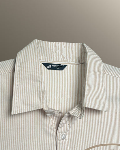 Self Love Club Yellow & White Full Sleeves Striped Shirt
