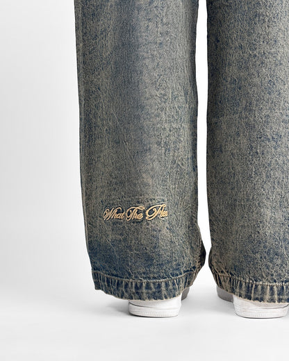 Burnt Blue Baggy Jeans